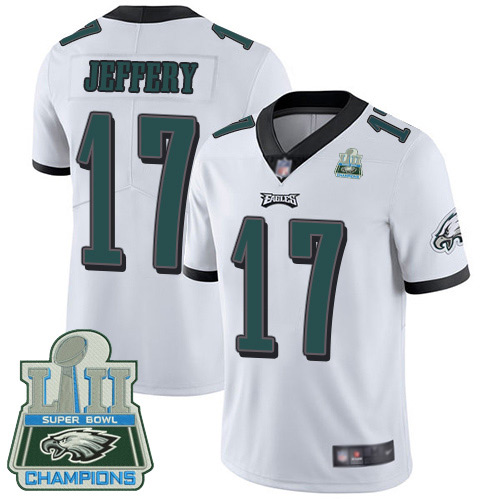 Men Philadelphia Eagles #17 Alshon Jeffery White Vapor Untouchable NFL Jersey Limited Player Super Bowl LII 100th->philadelphia eagles->NFL Jersey